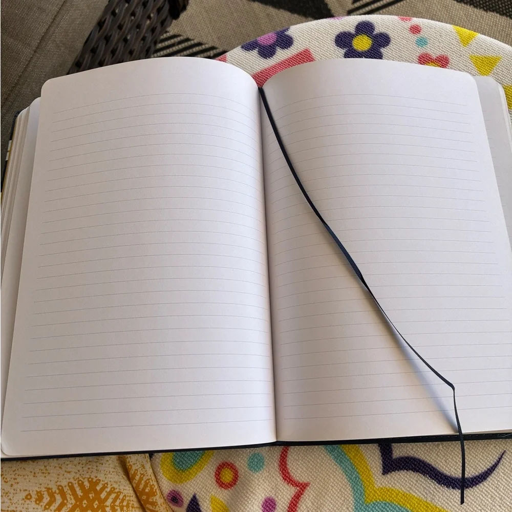 C. A. Gibson Writing Journal 192 Blank Pages 10” x 7.5” Striped Blue Gold NWOT